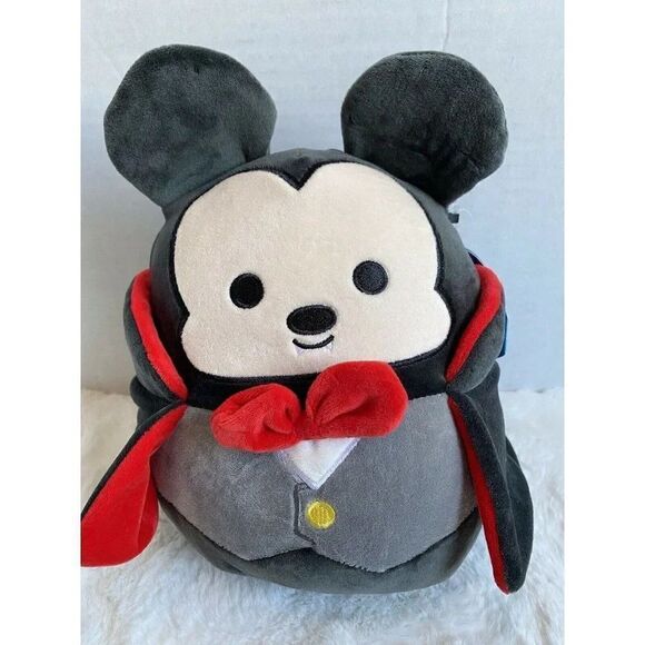 Squishmallow 8" Mickey Mouse Soft Black Vampire Plush Kellytoy Halloween NWT - Picture 1 of 7